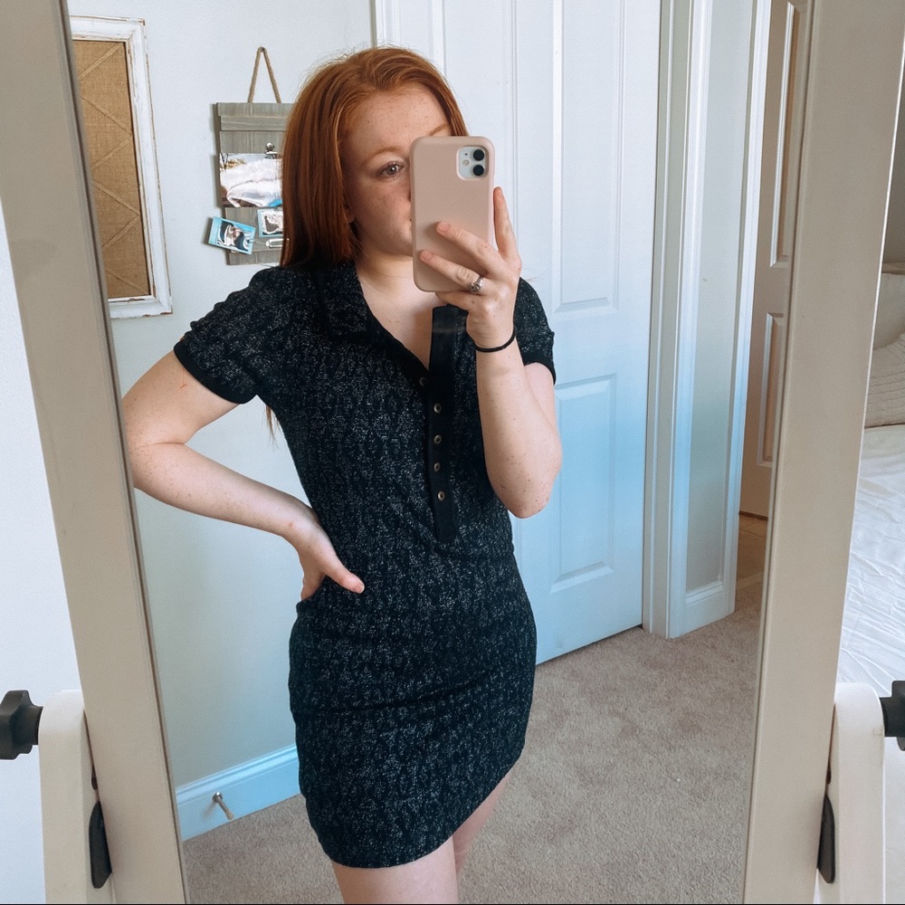 Free People Polo Quarter Button Fitted Dress